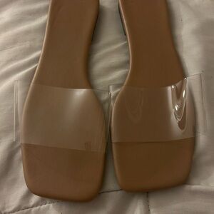Transparent Strap Tan Women's Sandals